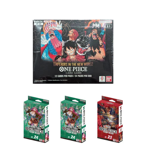One Piece TCG BUNDLE: OP-09 Booster Box [FOR ASIA] + 3 Starter Decks